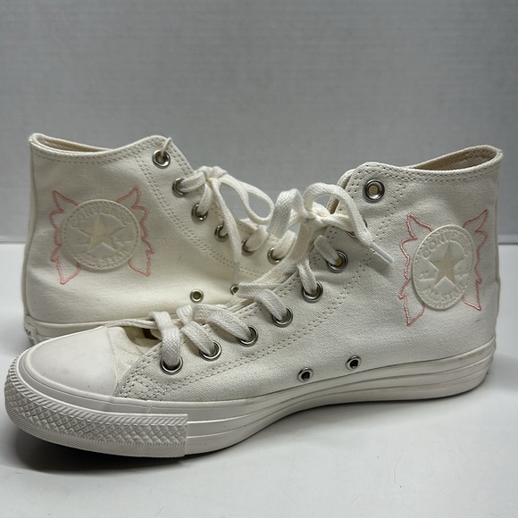 Converse Chuck Taylor High Top Sneakers Shoes Embroidered Dragonfly White New 10 - Picture 1 of 8